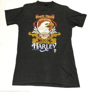 Vtg 80s Harley Davidson 3D Emblem tee
